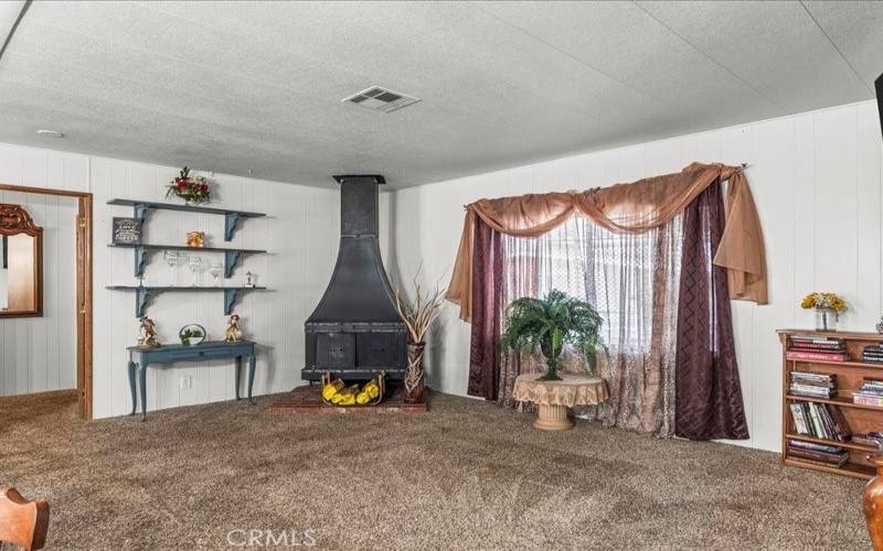 Family Room with corner fireplace