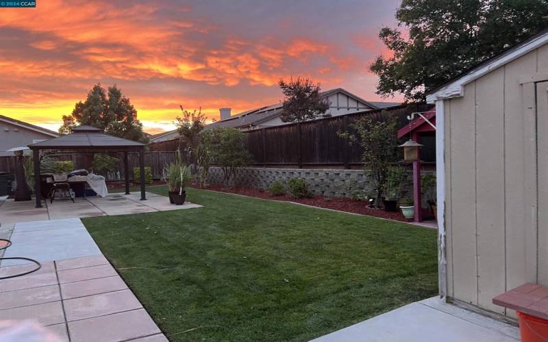 Enjoy gorgeous sunset-back yard