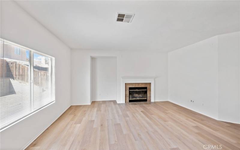 living room with fireplace