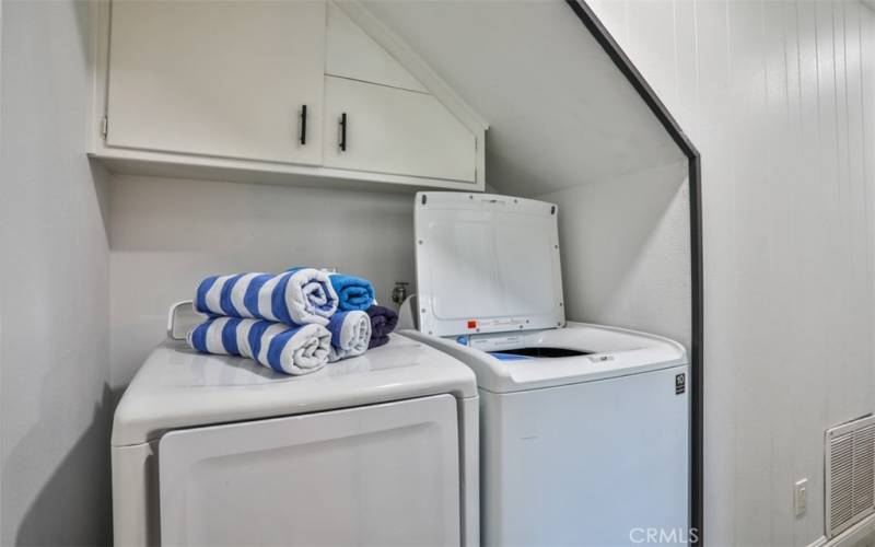 Washer/Dryer in the hallway downstairs. Currently using gas dryer.