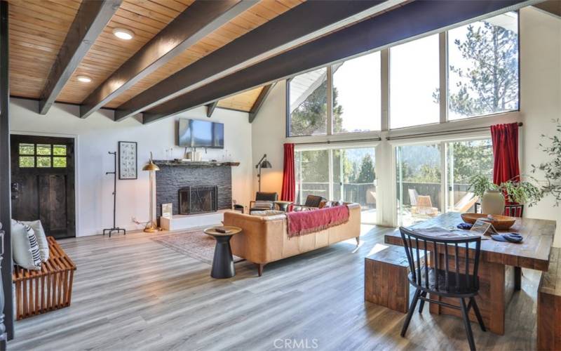 Living room bathed in natural light