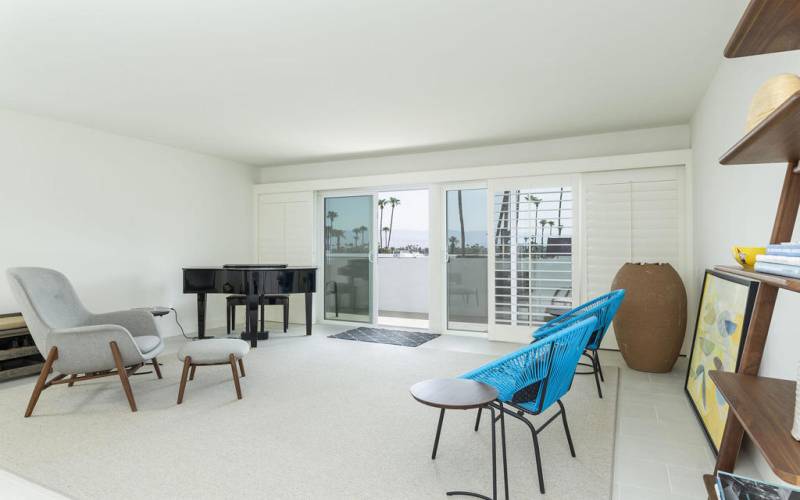 Living Room with Balcony Beyond