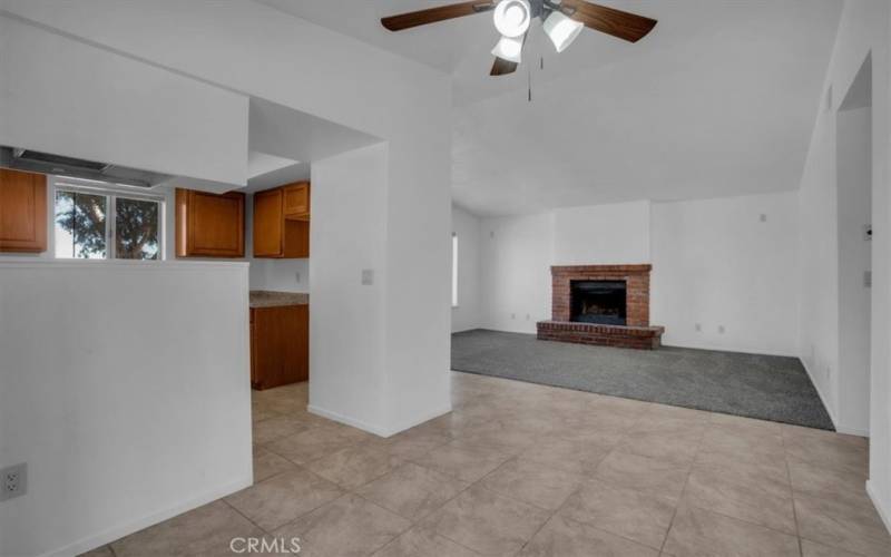 Dining Room w/ view of living room and kitchen