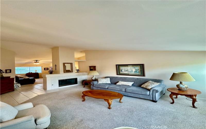 Spacious Living Room with fireplace