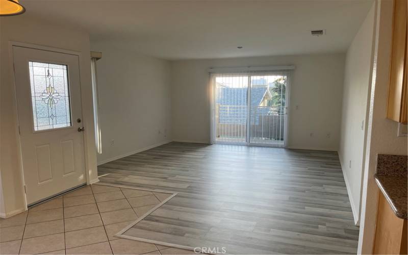 Front door entrance & living room