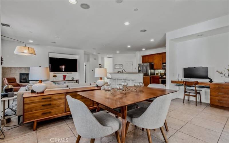 Dining area can accommodate table seating for 6-8 people