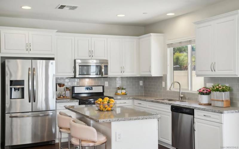 Granite island and countertops