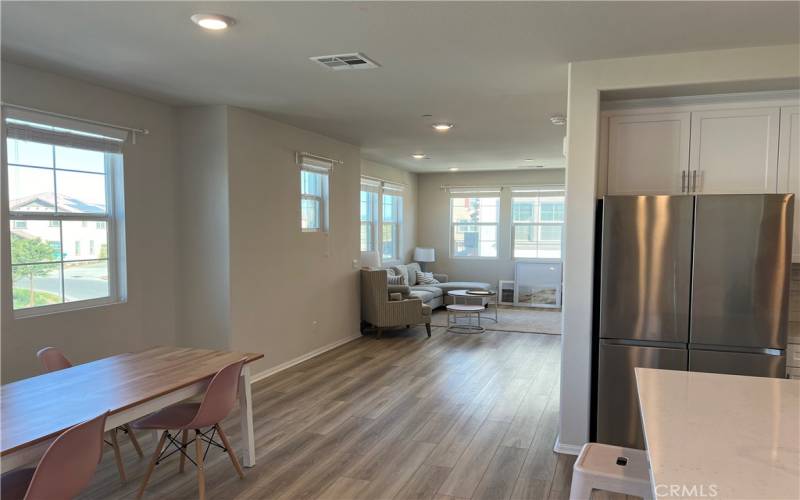 View from kitchen toward family room