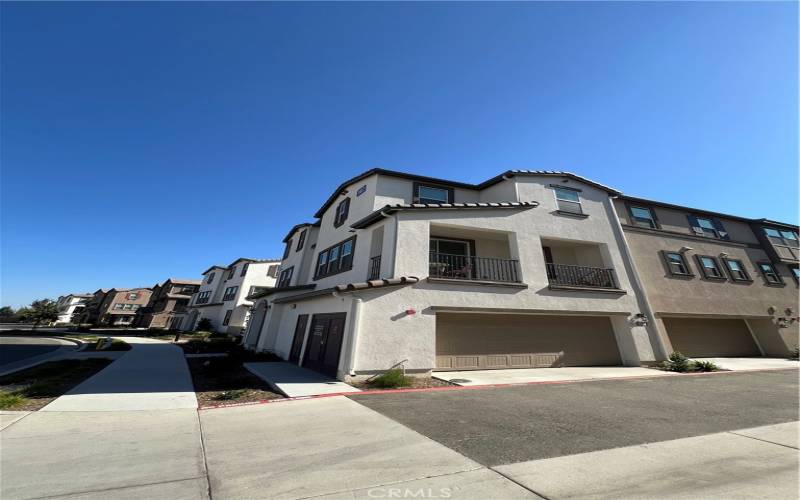 Garage and balcony