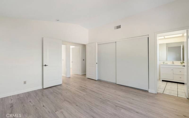 Double closets with en suite bathroom