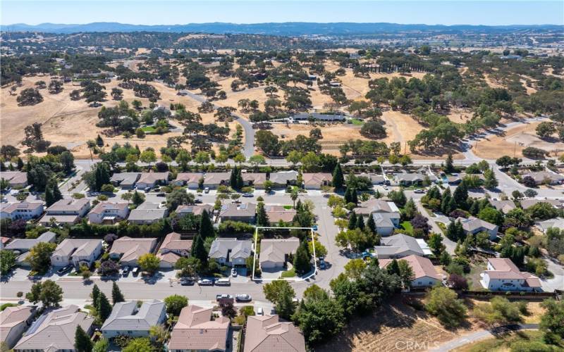 Aerial view of neighborhood