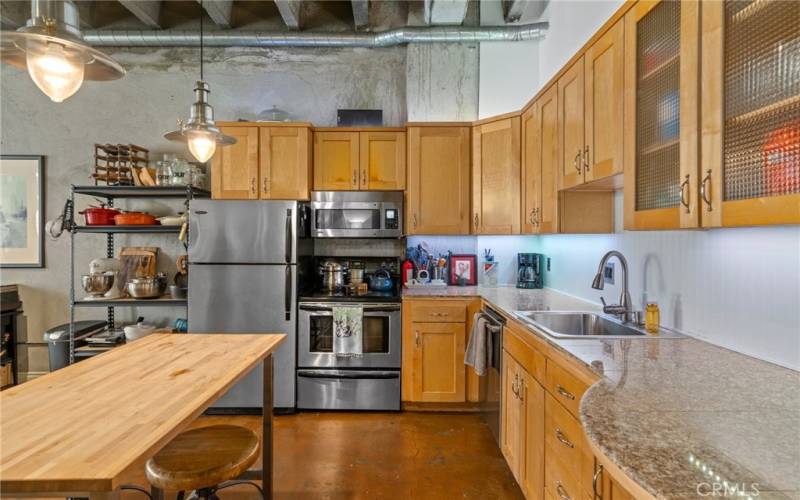 Kitchen with stainless steel appliances