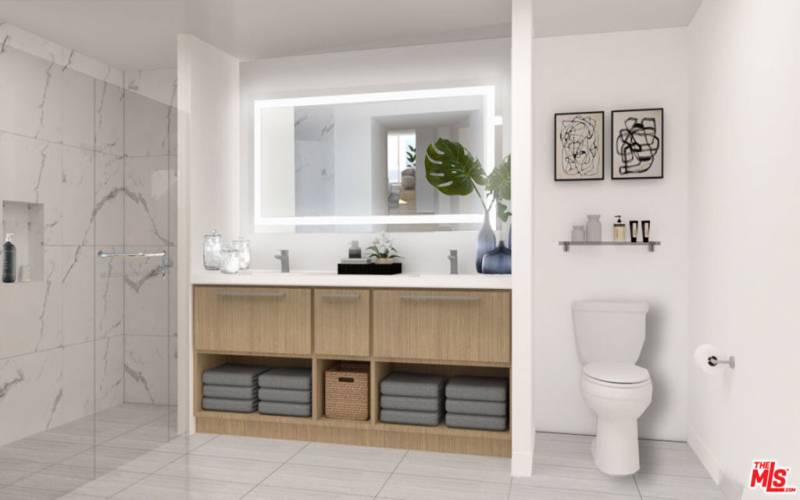 Rendering of remodeled bathroom