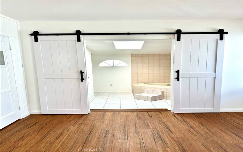 Master Bedroom Barn Door to Master Bath