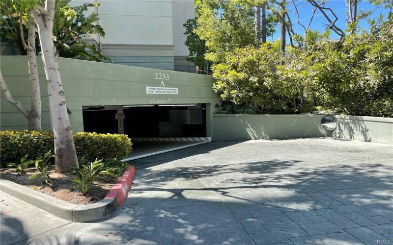 Subterranean garage entrance