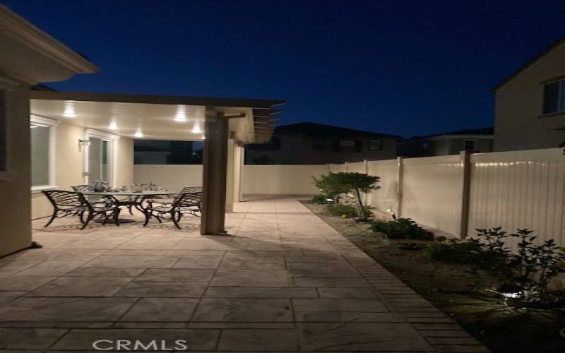 Backyard Patio 

at Night