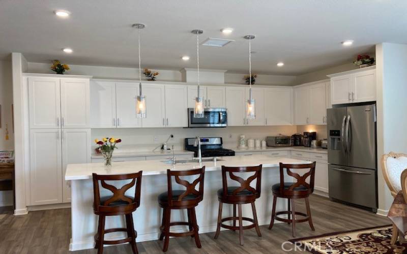 Kitchen Counter and Pendent Lights
