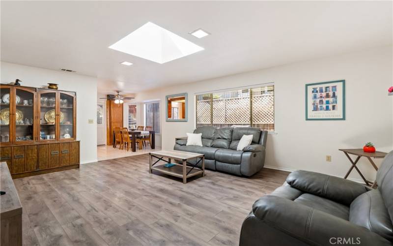 The kitchen and dining area open to the living room allowing for seamless living.