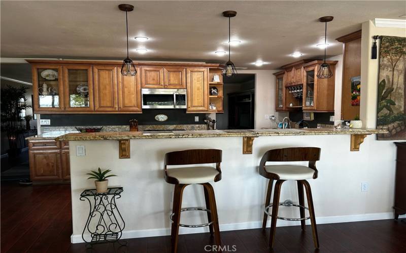 looking into kitchen from sun room