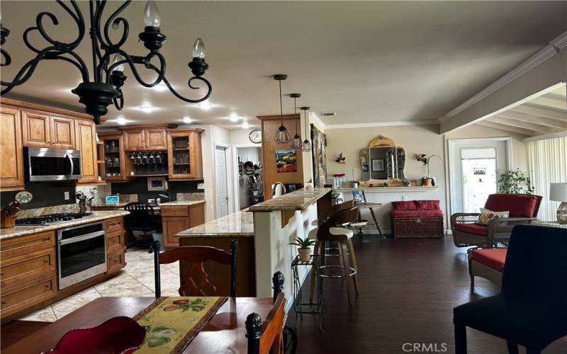 kitchen and sunroom open floor plan