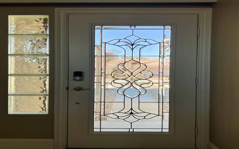 BEAUTIFUL LEADED-GLASS FRONT DOOR