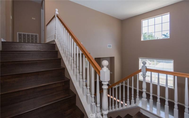 Stairs overlooking the living room