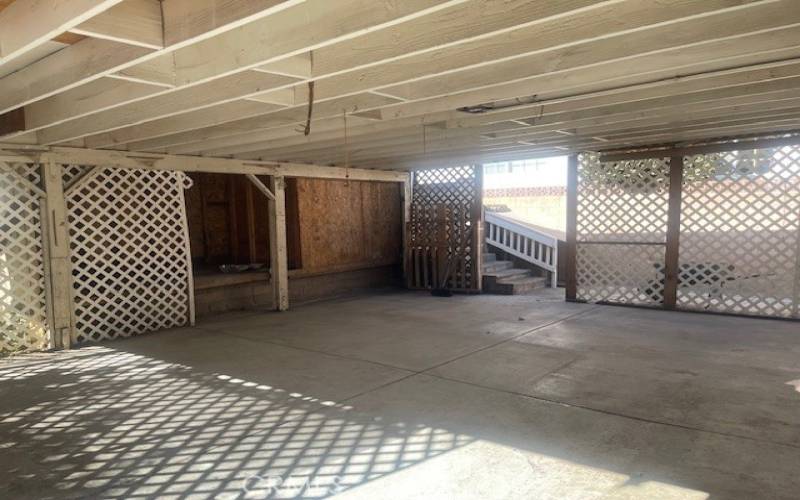 Large covered back patio