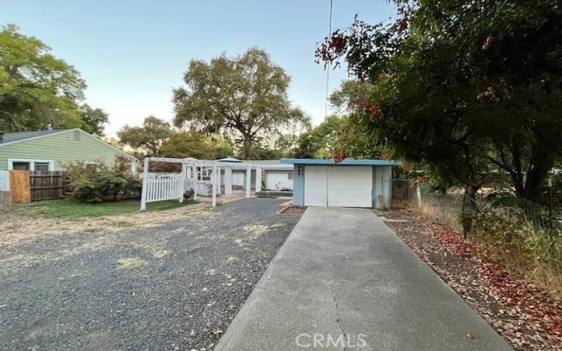 Driveway, garage and front yard