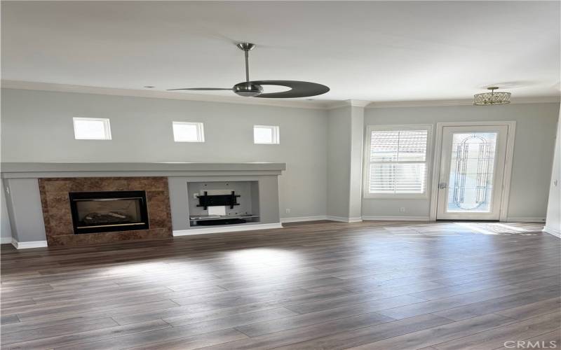 Living room with fireplace