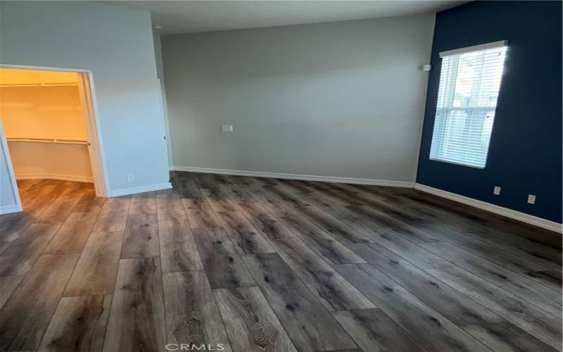 Master bedroom with walk in closet