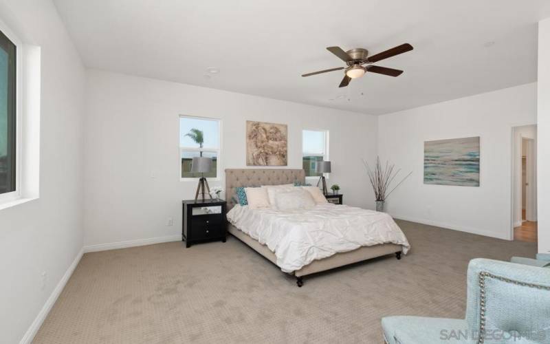 This primary suite picture is deceiving because the room is so much bigger.  There is an area before going into the bath that is perfect for a sitting/reading area or for the super young a 