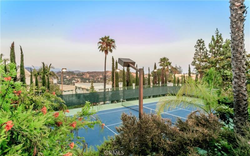 House view of tennis court