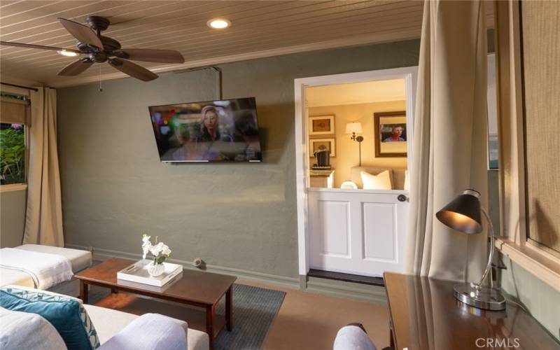 Dutch Door from Outdoor living area into interior space.