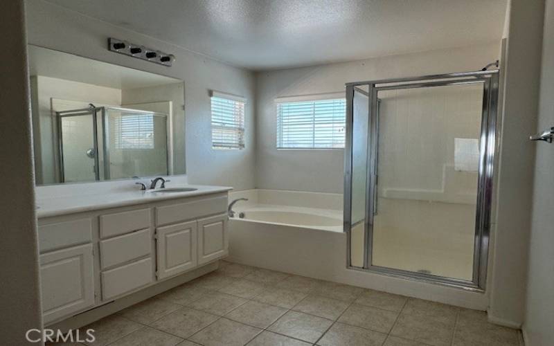 Master dual sinks bathroom