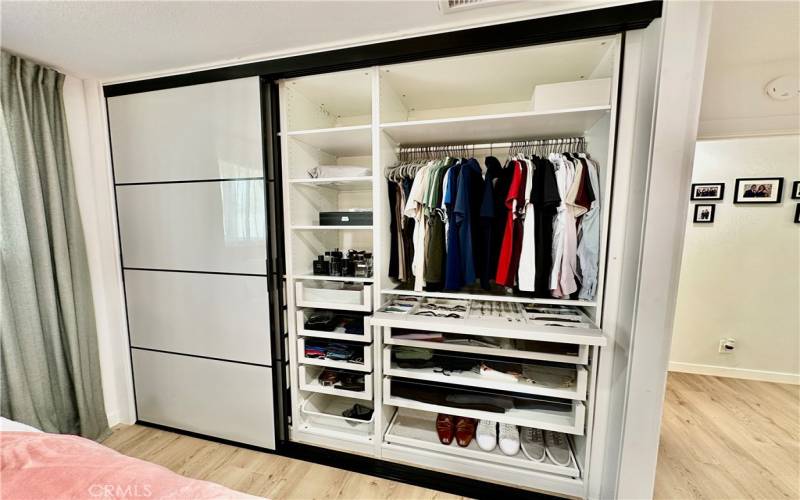 Customized IKEA Pax Closet System with sliding doors