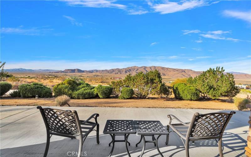 Front patio overlooks the desert valley floor.