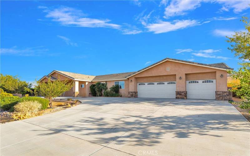 Triple car garage.