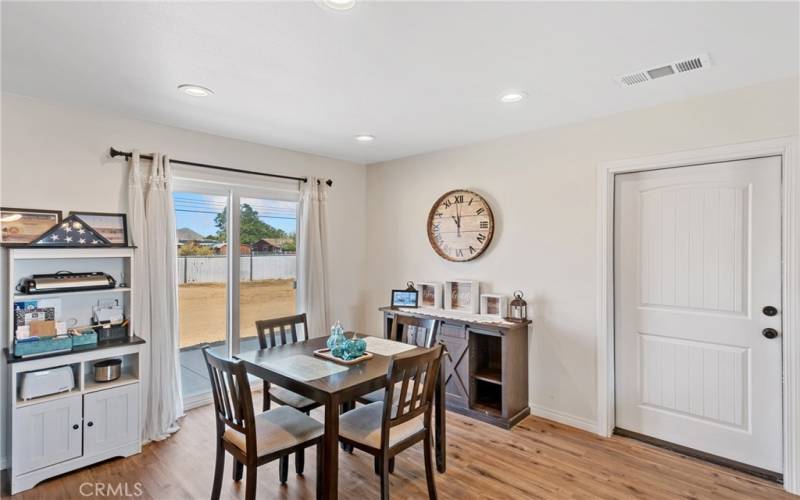 Rear house dining area