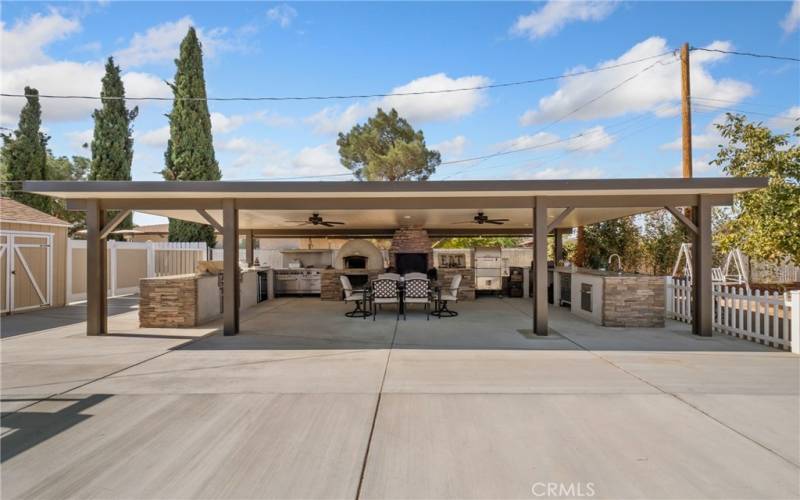 Expansive outdoor cooking, entertaining area