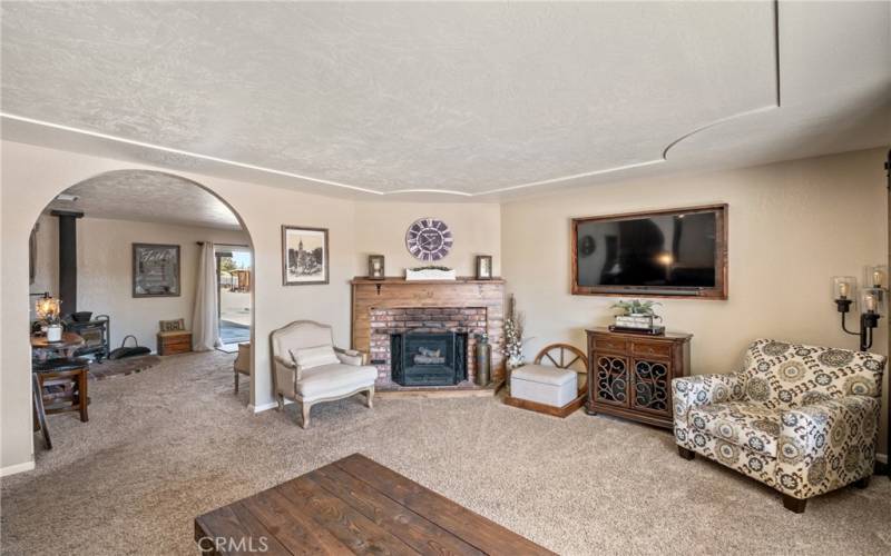 Living room with fireplace