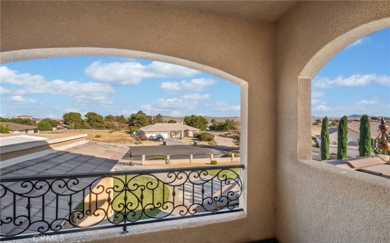 Balcony off the upper living space