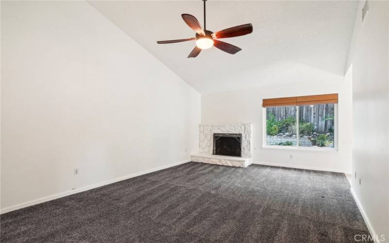 Living room with fireplace