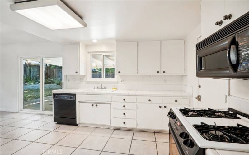 Spacious kitchen with gas stove