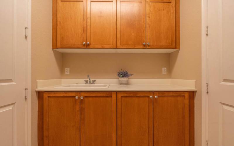 Utility sink and storage in Laundry