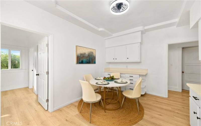 Kitchen opens to enclosed porch