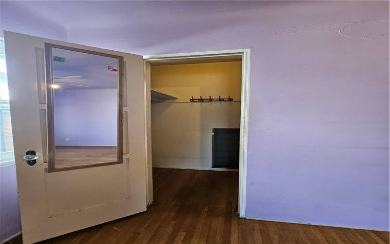 Bedroom with walk-in closet