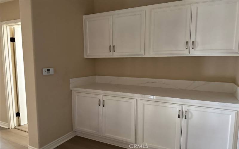 Upstairs hallway linen cabinets