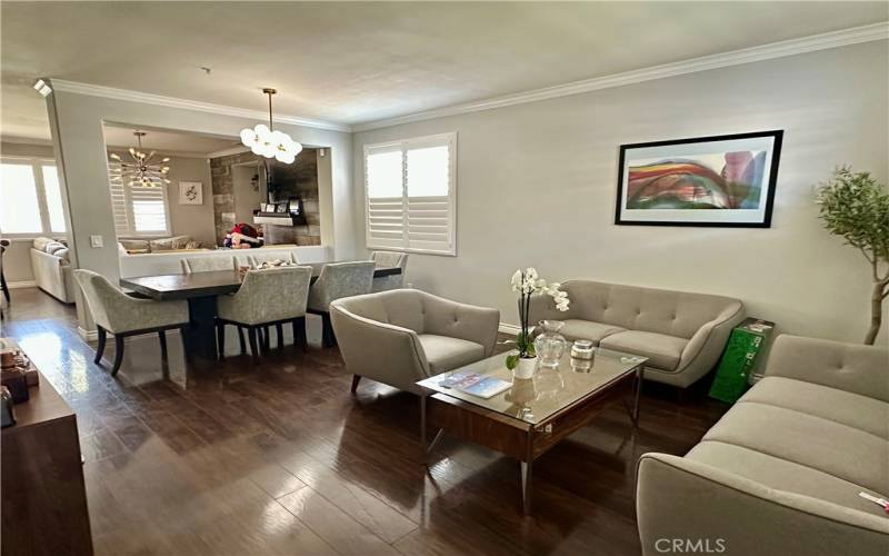 Formal living room and formal dining area