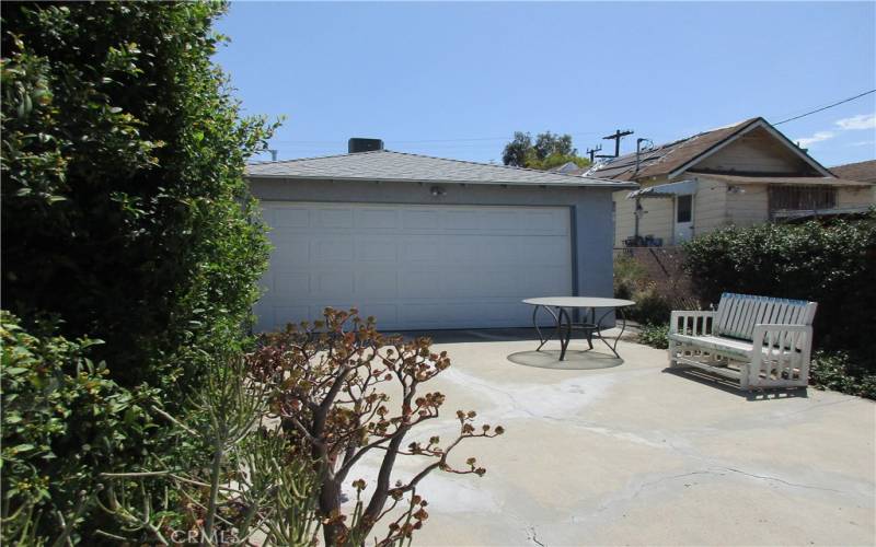 Garage viewed from alley