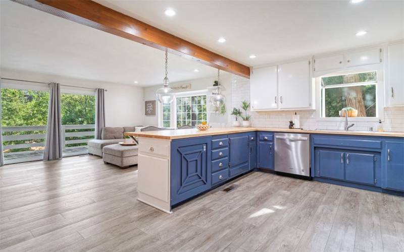 Family Room and Kitchen